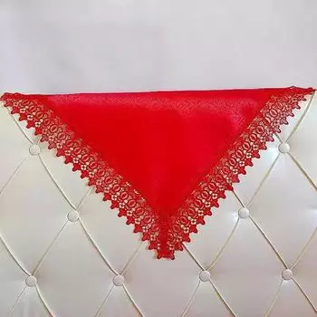 Red Happy Marriage Lace Bedroom Bed Hood Universal Cloth Cover Towel Universal Ugly Cover Dirt-Proof Cover Red lantern Lace bedside cloth square: 58cm