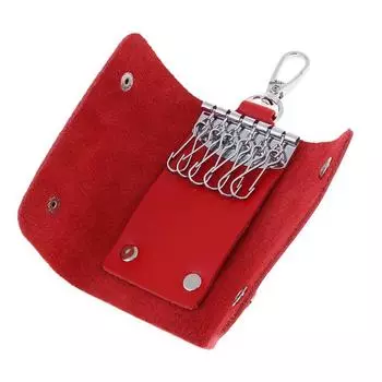 red key pack Fashion waist padlock Chain Holder Key Leather Key bag Key Hook