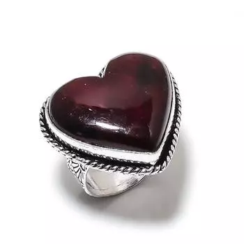 Красный Лабрадорит Драгоценный камень Ручной работы Ювелирное изделие Кольцо из стерлингового серебра 925 пробы Размер 8 j3W85