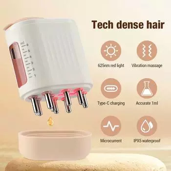 Red Light Scalp Massager EMS Brush Comb Applicator Bottle For Hair Oil Hair Growth Products Scalp Oil Applicator Anti Hair Loss белый