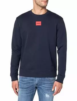 Red Logo Label Cotton Terry Sweatshirt M Blue [HUGO] Men s синий