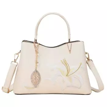 Red Middle-Aged Women s Wedding Mom Bag Section A creamy-white(Send silk scarf + gift bag)