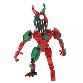 Red Monster Green Assembly Building Block Children Toy Model Desktop Ornament