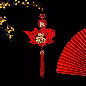 Red New Year Pendant New Year Tassel Chinese Knot Mini Festive Arrangement Props Lantern Festival