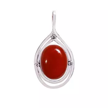 Red Onyx - Brazil 925 Sterling Silver Pendant V8241, Red Pendant, Oval Pendant, Valentin s Day Gift, Gift For Her, Birthday Gift, Handmade Jewelry, Si