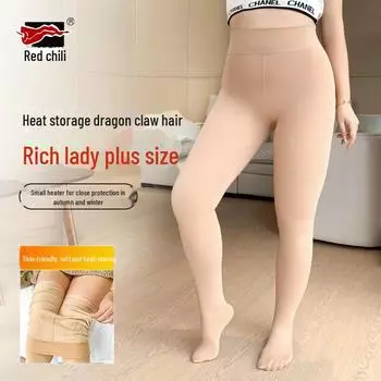 Red Pepper Women s Large Fleece Pantyhose: Warm, Velvet-Lined Leggings for Autumn/Winter Extra Large Full Foot