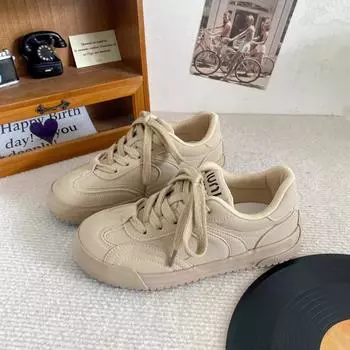 Red retro niche thick baseplate shoes women s autumn new shoes casual sports shoes 35 песочный