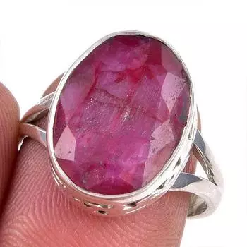 Red Ruby(Simulated) Gemstone Handmade 925 Sterling Silver Jewelry Ring S.8 l1O24
