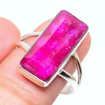 Red Ruby(Simulated) Gemstone Handmade 925 Sterling Silver Gift Ring S.9.5 G6s70