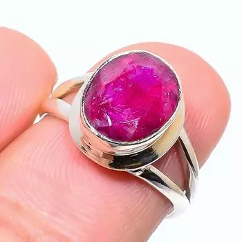 Red Ruby(Simulated) Gemstone Handmade 925 Sterling Silver Gift Ring S.6.5 R5g01