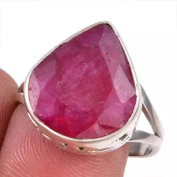 Red Ruby(Simulated) Gemstone Handmade 925 Sterling Silver Jewelry Ring S.9 M3g77