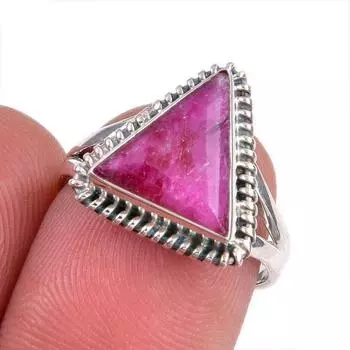 Red Ruby(Simulated) Gemstone Handmade 925 Sterling Silver Gift Ring S.6.5 T3o32