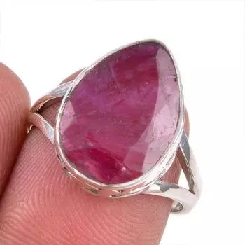 Red Ruby(Simulated) Gemstone Handmade 925 Sterling Silver Gift Ring S.7.5 f5Q74