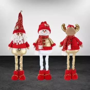 Red Santa Claus Telescopic Doll Ornaments Cute Merry Christmas Decoration Xmas Festival Decor Elk