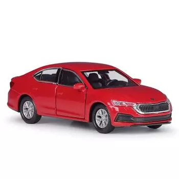 Red Skoda Octavia Alloy Car Model With Opening Doors For Collection Play And