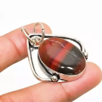 Ювелирный кулон ручной работы с красным змеиным камнем, посеребренный 925 пробы, 1,51 дюйма 1.51 красный