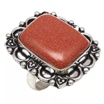 Red Sunsitara Gemstone Handmade Silver Jewelry 8.5