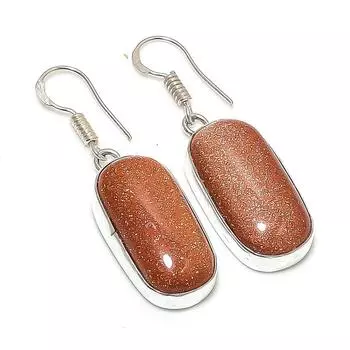 Red Sunstone Handmade 925 Sterling Silver Jewelry Earring 1.77 j7e68