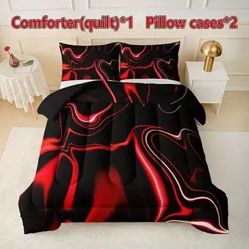 Red Texture Bedding Set 3D Printed Duvet Cover With Pillowcase Twin Queen King Full size Bedclothes Bedroom Decor EU Single 135x200cm