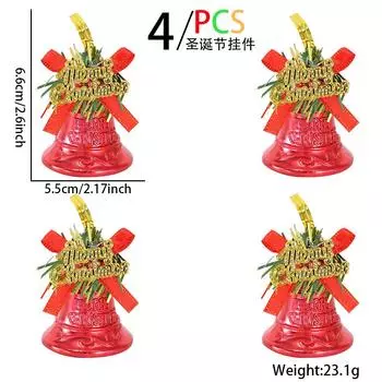 Red Vibrant And Gold Christmas Bell Hanging Ornaments For Enchanting Tree Displays Red Bell
