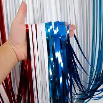 Red White Bright And Blue Independence Day Decorative Streamer Curtains For Atmosphere Party RedWhiteBlue