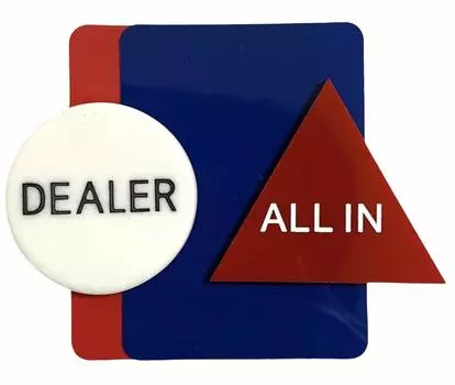 RedAces Дилер Баттон Сет Покер Техас 1 ОЛЛИН 2 подрезанные карты Холдем (1 кнопка, маркер, (размер покера))