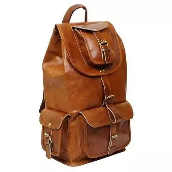 Редкая сумка, новый кожаный мужской рюкзак, винтажная сумка для ноутбука 9 x 18 in коричневый