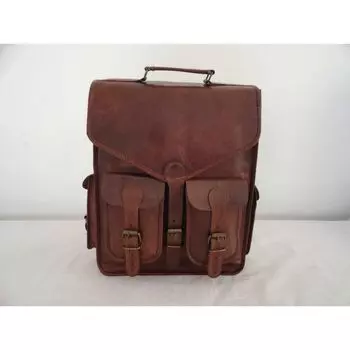 Редкая винтажная сумка из натуральной кожи, сумка через плечо, новая сумка-мессенджер 12 x 16 x 5 in коричневый