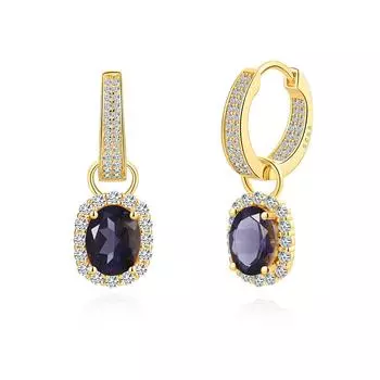 Редкие драгоценные натуральные голубые иолиты, два способа ношения, серьги из стерлингового серебра, мода, красивая леди, подарок на годовщину M синий