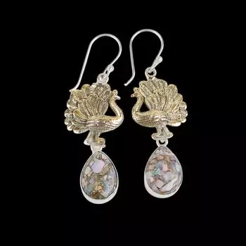 Редкий эфиопский опал, медь, драгоценный камень, ювелирные изделия из стерлингового серебра 925 пробы, серьги 2,20 EE-44-34