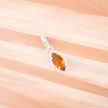 Редкий цитрин драгоценный камень 925 стерлинговое серебро ювелирные изделия ручной работы маркиза крошечная подвеска PP-59-12