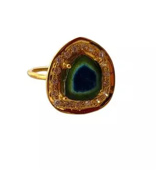 Редкий драгоценный камень из стерлингового серебра 925 пробы с турмалином в виде арбуза, размер кольца 8,75 (США) 8.75 US