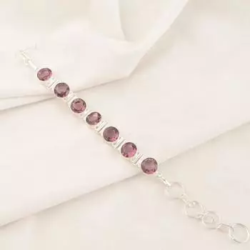 Редкий камень родолит, украшения из серебра 925 пробы, браслет с камнем июня, 9 RB-7-18