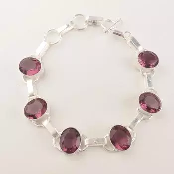 Редкий камень родолит, ювелирный браслет из стерлингового серебра 925 пробы, 9 дюймов, для женщин, подарок RB-6-2