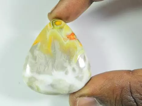 РЕДКИЙ!! Натуральный шмель яшма груша кабошон дизайнерский драгоценный камень 34X49MM ET-88