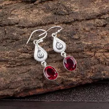 Редкий розовый рубеллит драгоценный камень 925 стерлинговое серебро ювелирные изделия ручной работы серьги 1,70 EE-8-10