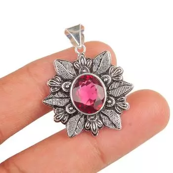 Редкий розовый рубеллитовый драгоценный камень 925 стерлинговое серебро ювелирные изделия свадебная подвеска 1,59 CP-14-6