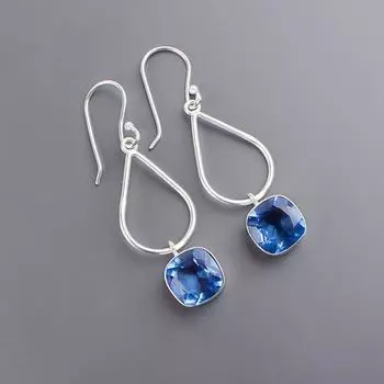 Редкий Танзанит Драгоценный Камень 925 Стерлинговое Серебро Изделия Ручной Работы Серьги-Крючки 1,90 EE-7-4