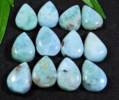 РЕДКОЕ~ 12 шт. кольцо с натуральным ларимаром пектолитом размер груша драгоценный камень лот 12X16MM RQ-610
