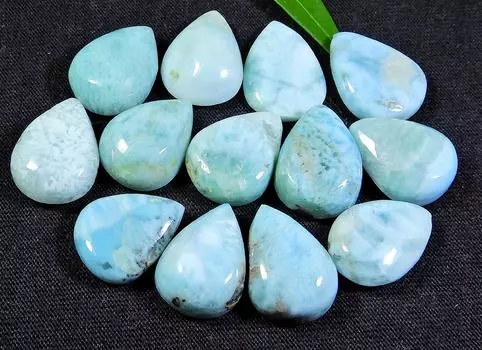 РЕДКОЕ~ 13 шт. кольцо с натуральным ларимаром пектолитом размер груша драгоценный камень лот 12X16MM RQ-607