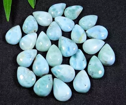 РЕДКОЕ~ 24 шт. кольца с натуральным ларимаром пектолитом, размер груша, драгоценный камень, лот 9X13 мм RQ-567