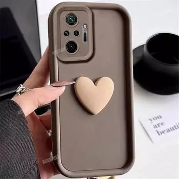Redmi10 Note10 10pro милый 3D Love Heart силиконовый чехол для Xiaomi Redmi Note 10 Pro 4g 5g 10s женский кофейный матовый мягкий задний чехол Redmi Note 10 4G белый