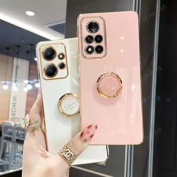 Redmi12 держатель кольца подставка чехол для Xiaomi Redmi Note 12 Pro 4g 5g роскошный покрытый бампер силиконовый задний чехол на Note12 12pro Plus Redmi Note 12 4g