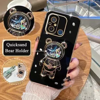 Redmi12c Блестящий чехол с держателем зыбучих песков для Xiaomi Redmi 12 12c 10 10a 10c 9 9a 9c A1 A2 Plus 11a силиконовый чехол-подставка Redmi 12