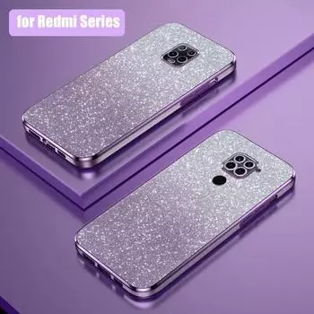 Redmi9 роскошный блестящий чехол с градиентным покрытием для Xiaomi Redmi Note 9 Pro 4g женские мягкие силиконовые задние чехлы Note9 9pro 9s Funda Redmi 9 фиолетовый