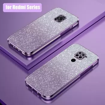 Redmi9 роскошный блестящий чехол с градиентным покрытием для Xiaomi Redmi Note 9 Pro 4g женские мягкие силиконовые задние чехлы Note9 9pro 9s Funda Redmi 9 фиолетовый