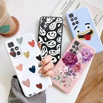 Redmi 10 Чехол для телефона Защитный силиконовый чехол на заднюю панель Розовый чехол для Redmi 10 Модное цветочное облако Мягкий противоударный чехол из ТПУ Мягкий чехол Blackpink Shell Shells Redmi 10 4G