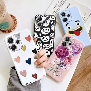 Redmi 12 4G чехол для телефона Защитная силиконовая задняя крышка для Redmi 12 4G Модное цветочное облако Мягкий ТПУ Черный Противоударный Защитный Мягкий ТПУ Корпус Redmi 12 4G