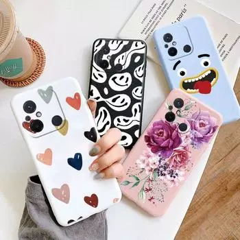Redmi 12C 11A 4G POCO C55 Чехол для телефона Защитный силиконовый чехол Couqe для Redmi 12C Модное цветочное облако Мягкий ТПУ Противоударный Мягкий чехол для смартфона Redmi 12C 4G