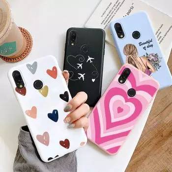 Redmi Note 7 Pro 7S Funda Rainbow Heart Vintage Flowers Leaves Чехол для телефона Мягкий силиконовый чехол-бампер для Xiaomi Redmi Note 7 Противоударная защитная сумка Redmi note 7